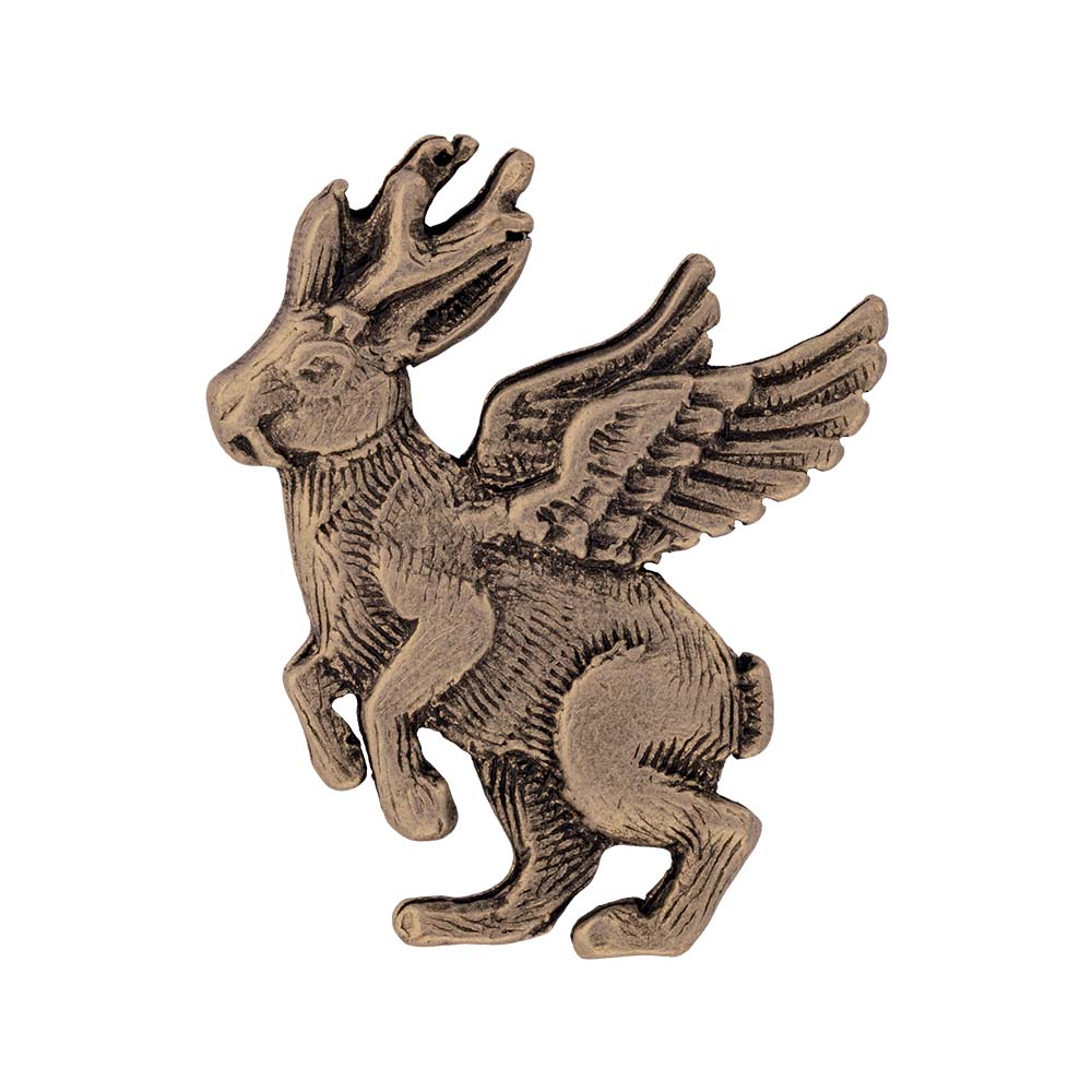Gaudiknopf "Wolpertinger" Altmessing