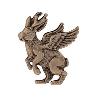Gaudiknopf "Wolpertinger" Altmessing