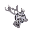 Gaudiknopf "Hirsch" Altsilber