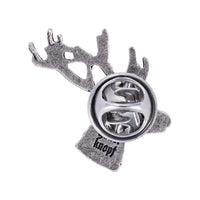 Gaudiknopf "Hirsch" Altsilber