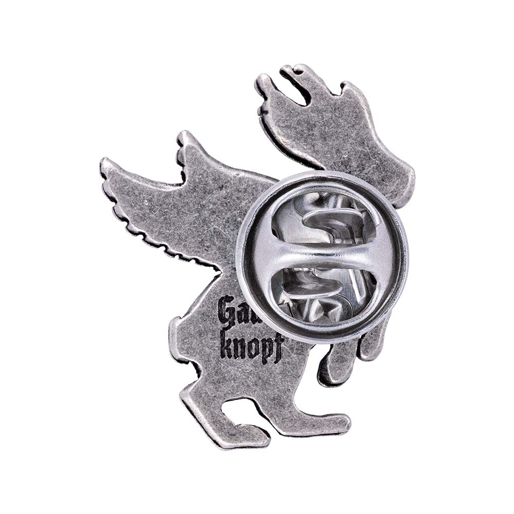 Gaudiknopf "Wolpertinger" Altsilber