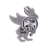 Gaudiknopf "Wolpertinger" Altsilber