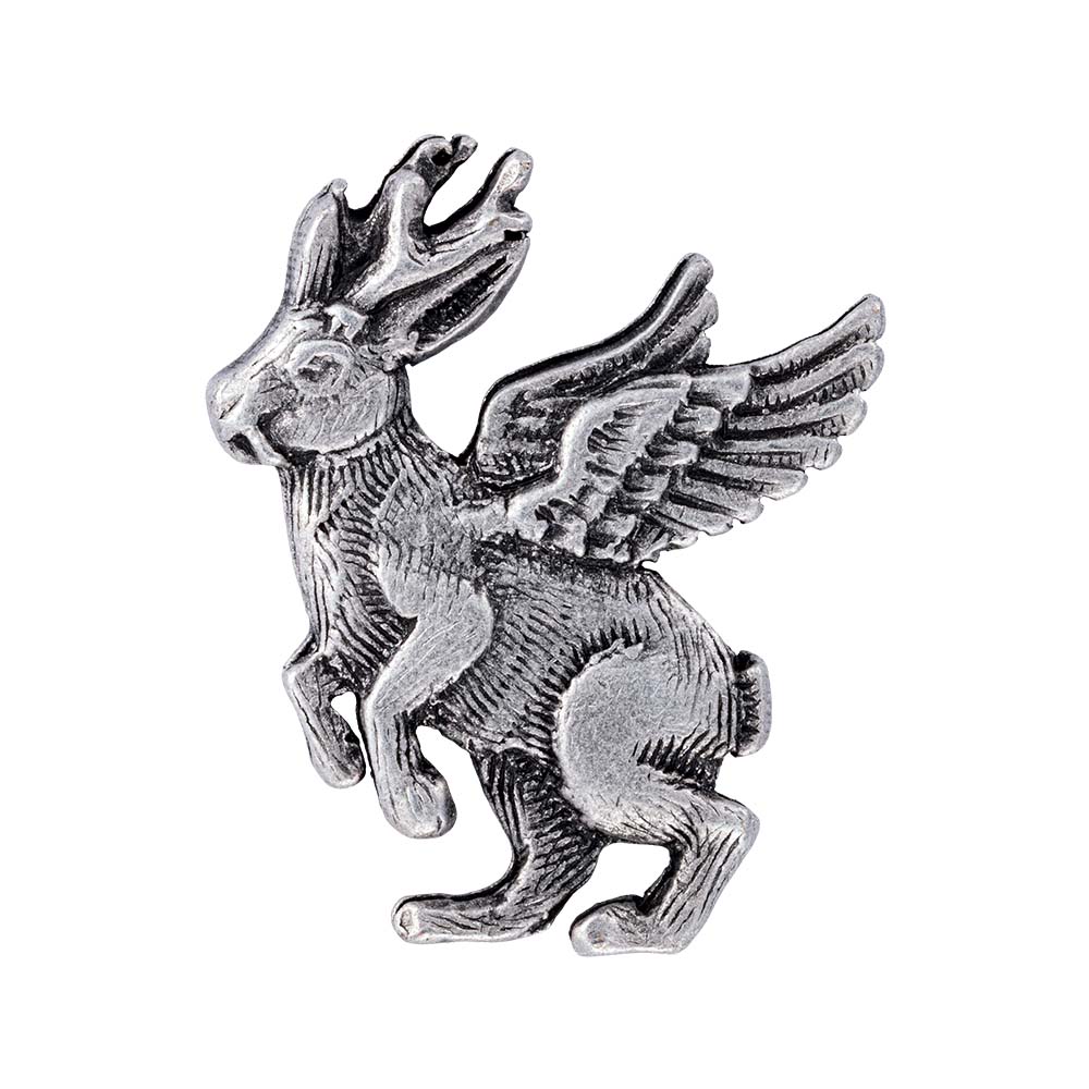 Gaudiknopf "Wolpertinger" Altsilber