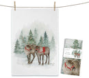 MALUU Geschirrtuch Snowy Reindeer