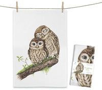 MALUU Geschirrtuch Snuggling Owls