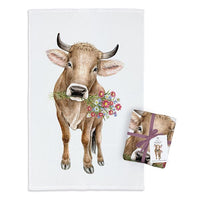 MALUU Frottee Handtuch Charming Cow
