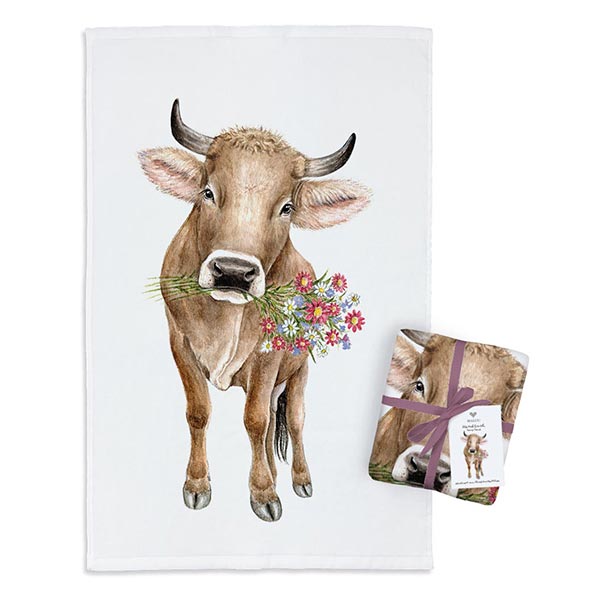 MALUU Frottee Handtuch Charming Cow