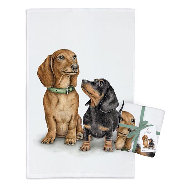 MALUU Frottee Handtuch Doxie Gang