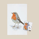 MALUU Frottee Handtuch Robin Redbreast