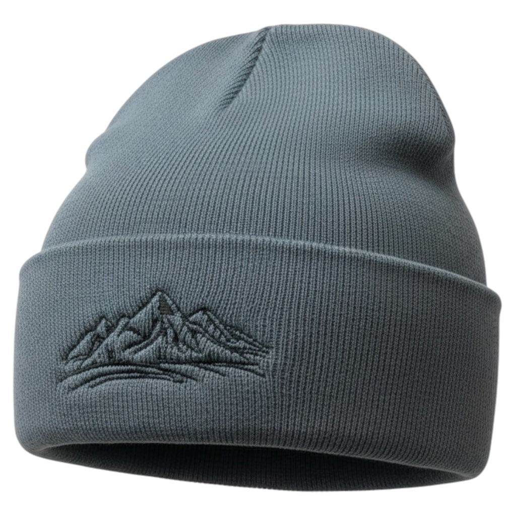 Bergverliebt® Lebensgfui RECYCLD Beanie "Berg" Dark Grey-Schwarz