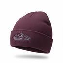 Bergverliebt® Lebensgfui RECYCLD Beanie "Berg" Burgundy-Silber