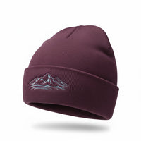Bergverliebt® Lebensgfui RECYCLD Beanie "Berg" Burgundy-Silber
