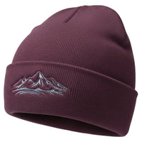 Bergverliebt® Lebensgfui RECYCLD Beanie "Berg" Burgundy-Silber