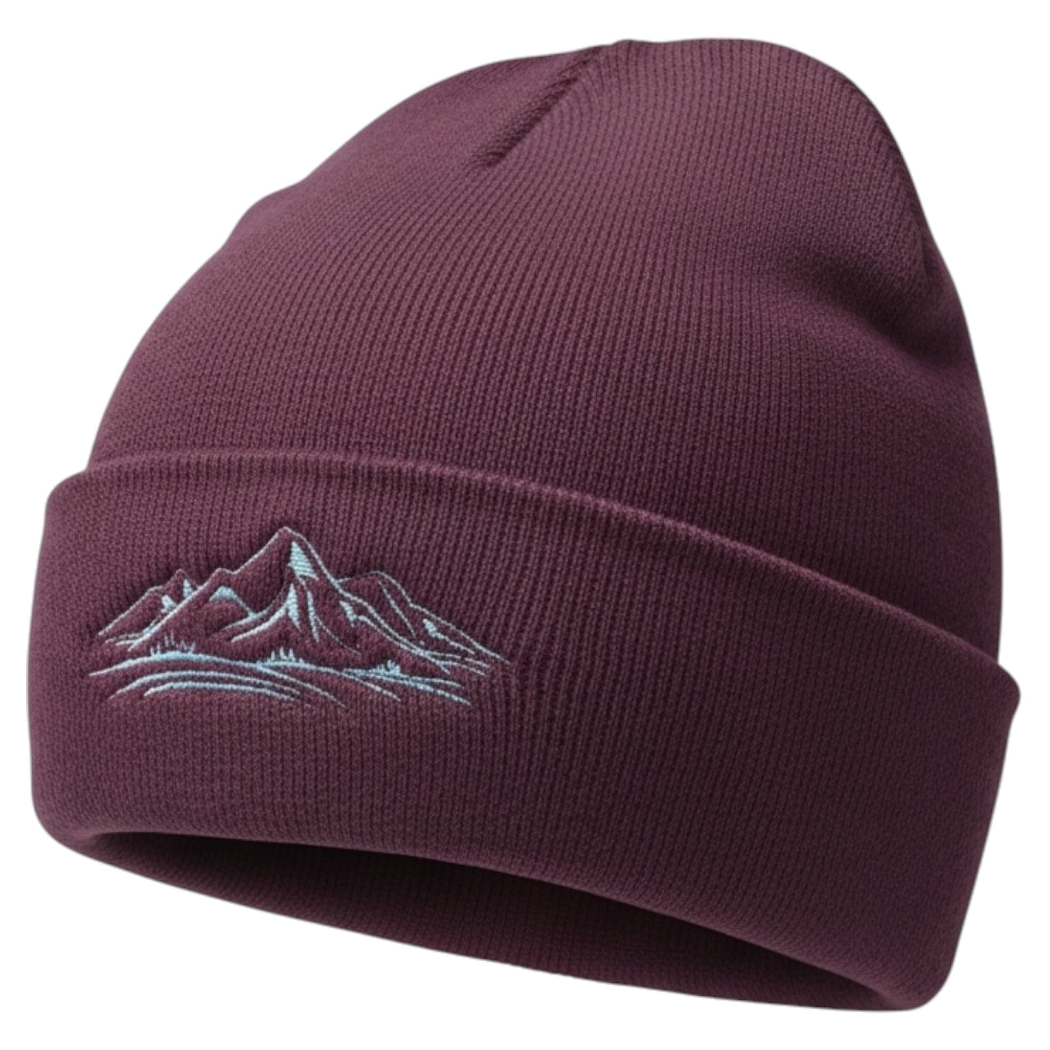 Bergverliebt® Lebensgfui RECYCLD Beanie "Berg" Burgundy-Silber
