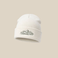 Bergverliebt® Lebensgfui RECYCLD Beanie "Berg" Weiß helloliv