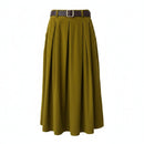 Rock „Alma“ aus Baumwollsamt - Olive