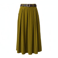 Rock „Alma“ aus Baumwollsamt - Olive