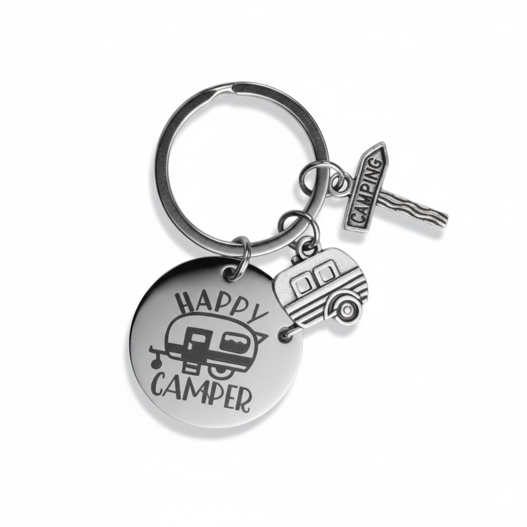 Bergverliebt® Schlüssel-/Taschenanhänger "Happy Camper"