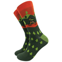 Bambussocken "Radfahrer" grün, Größe 40-46