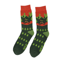 Bambussocken "Radfahrer" grün, Größe 40-46