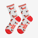 Bambussocken "Dackel" Grau/Rot, Größe 36-40