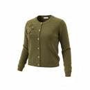 Strickjacke „Alpenblüte“, Olive