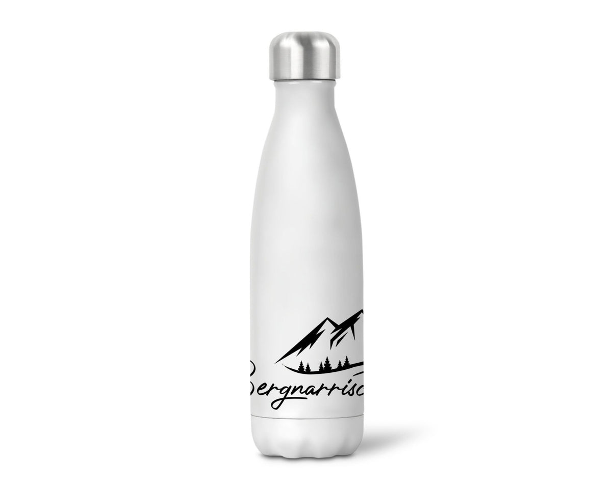 Bergverliebt® Edelstahl-Thermoflasche "Bergnarrisch" weiß 500 ml
