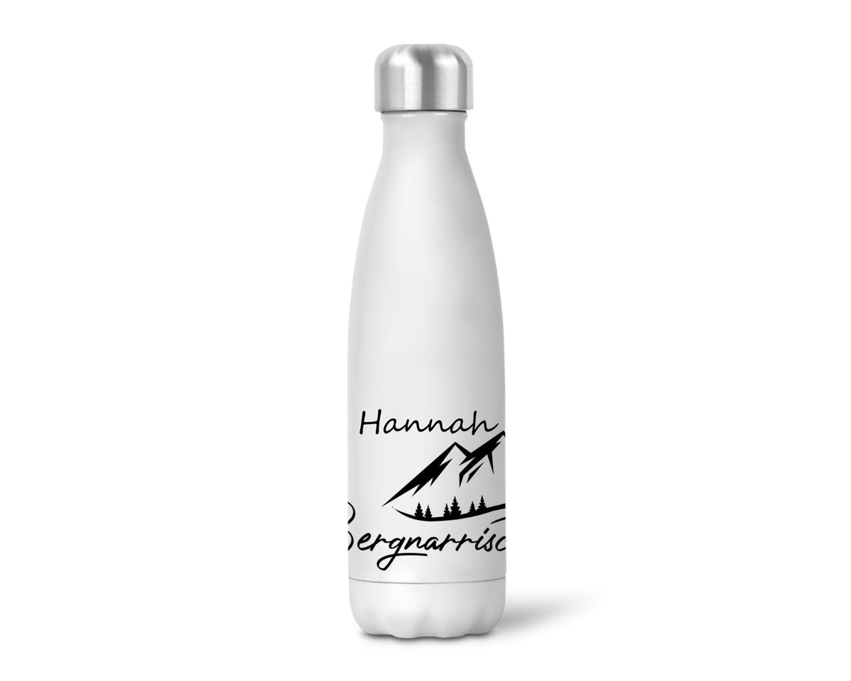 Bergverliebt® Edelstahl-Thermoflasche "Bergnarrisch" weiß 500 ml