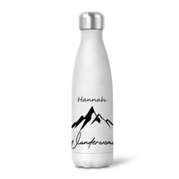 Bergverliebt® Edelstahl-Thermoflasche "Wanderwoman" weiß 500 ml