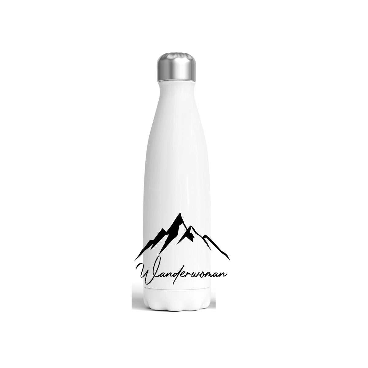 Bergverliebt® Edelstahl-Thermoflasche "Wanderwoman" weiß 500 ml