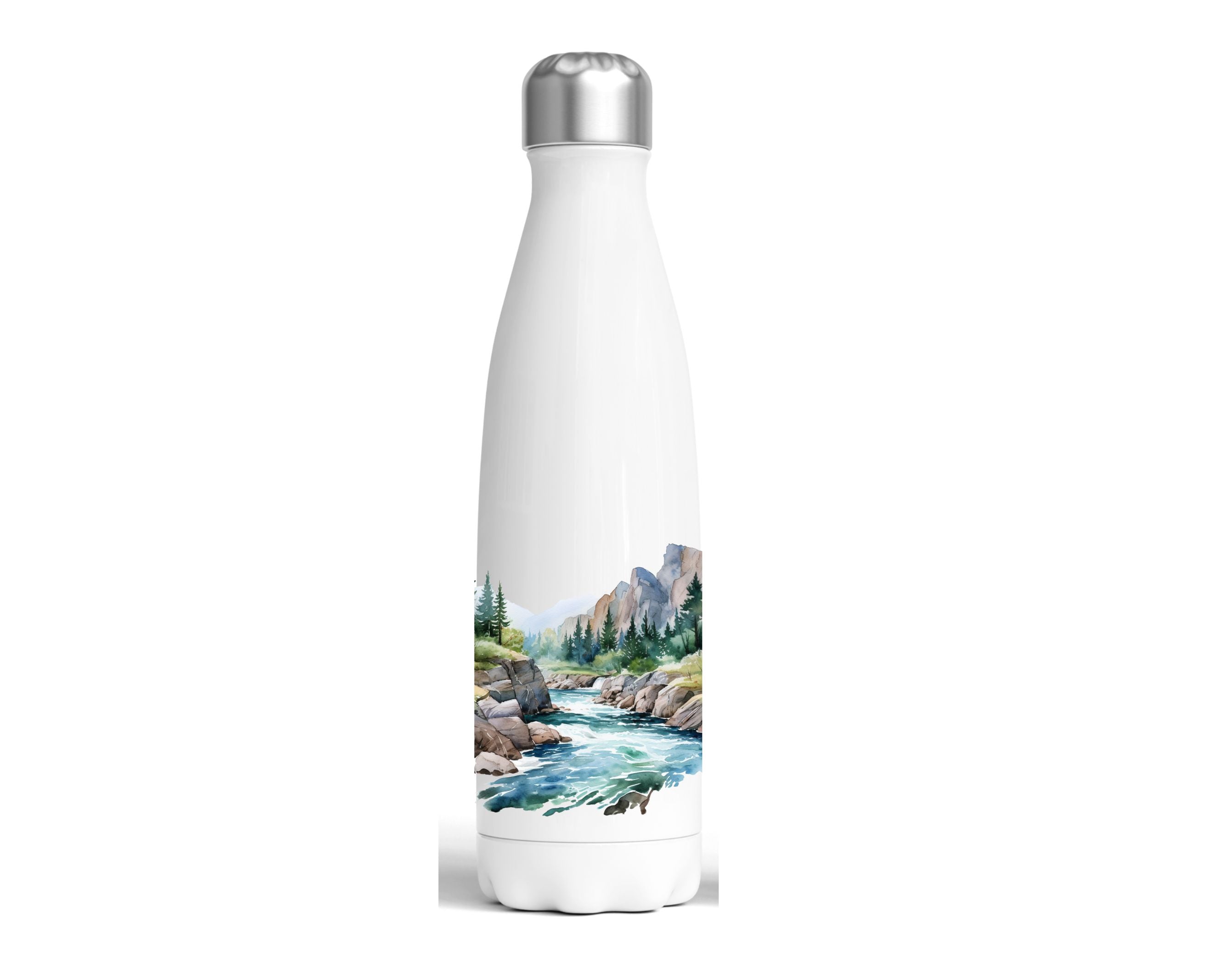 Edelstahl-Thermoflasche "Wuids Wasser" weiß 500 ml