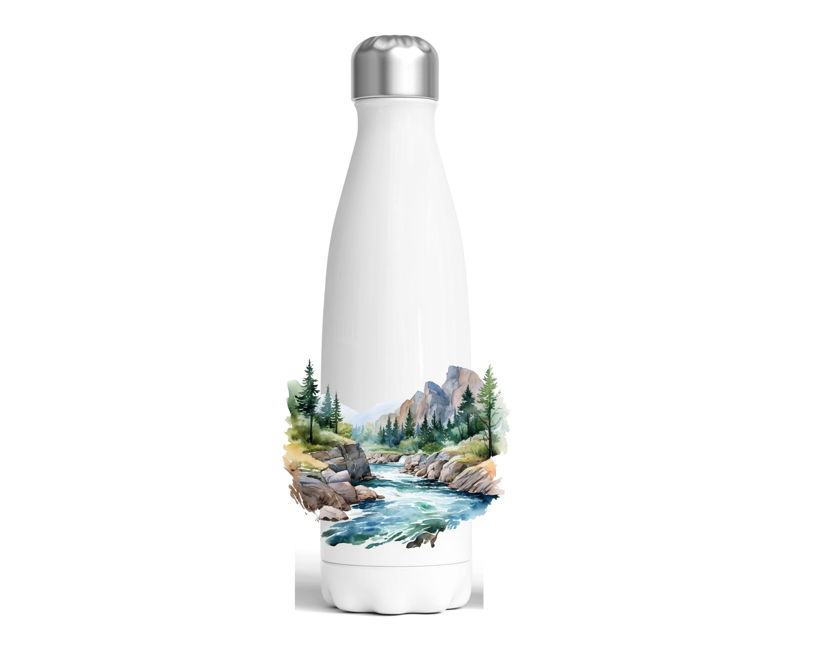 Edelstahl-Thermoflasche "Wuids Wasser" weiß 500 ml