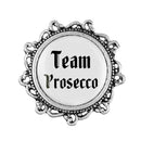 Gaudiknopf "Team Prosecco" verziert