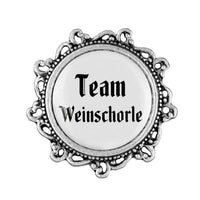Gaudiknopf "Team Weinschorle" verziert