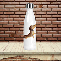 Edelstahl-Thermoflasche "Dackel Bazi" weiß 500 ml
