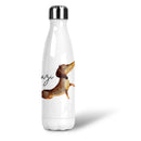 Edelstahl-Thermoflasche "Dackel Bazi" weiß 500 ml