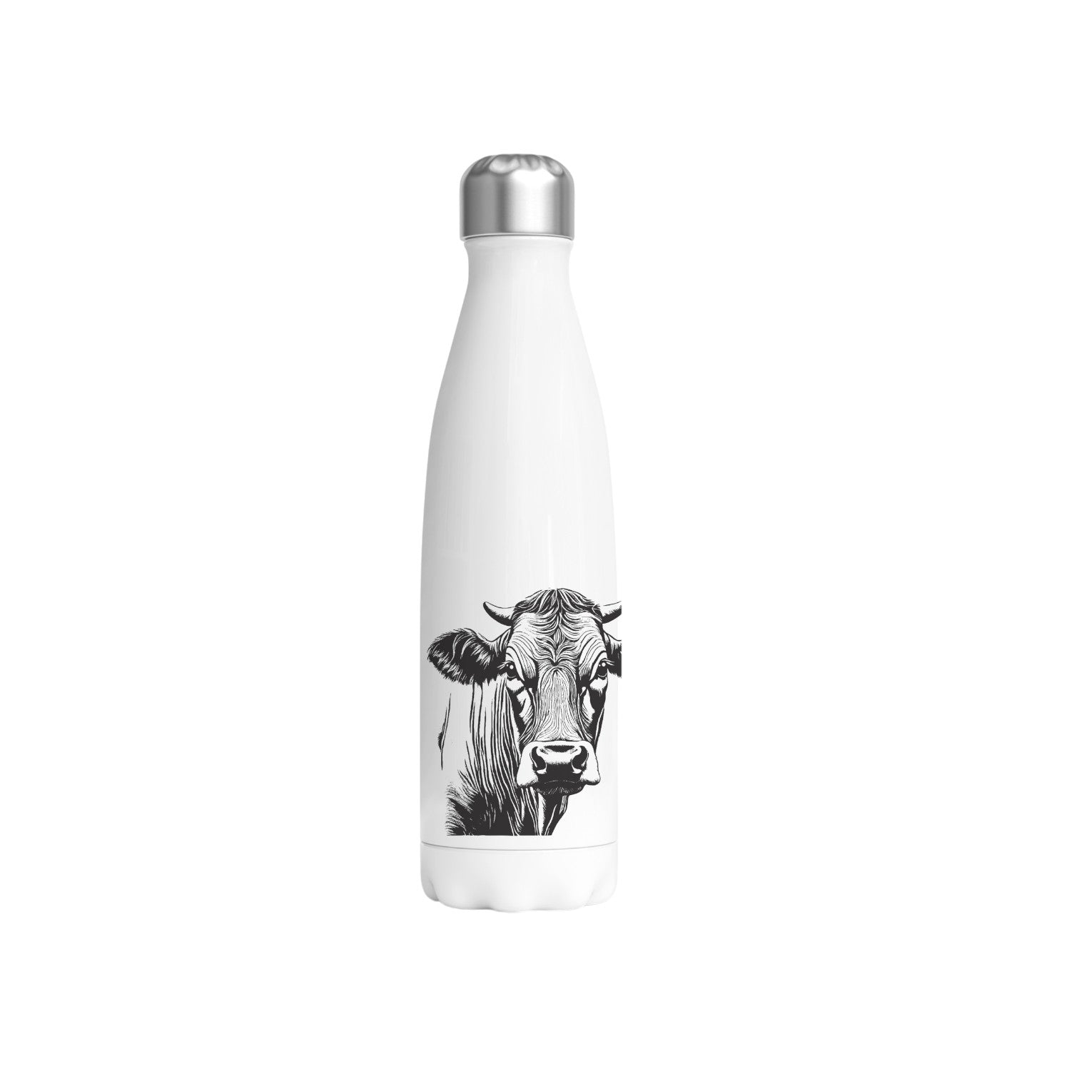 Edelstahl-Thermoflasche "Kuh Josy" weiß 500 ml