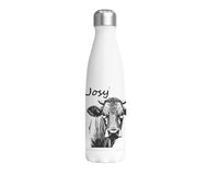 Edelstahl-Thermoflasche "Kuh Josy" weiß 500 ml