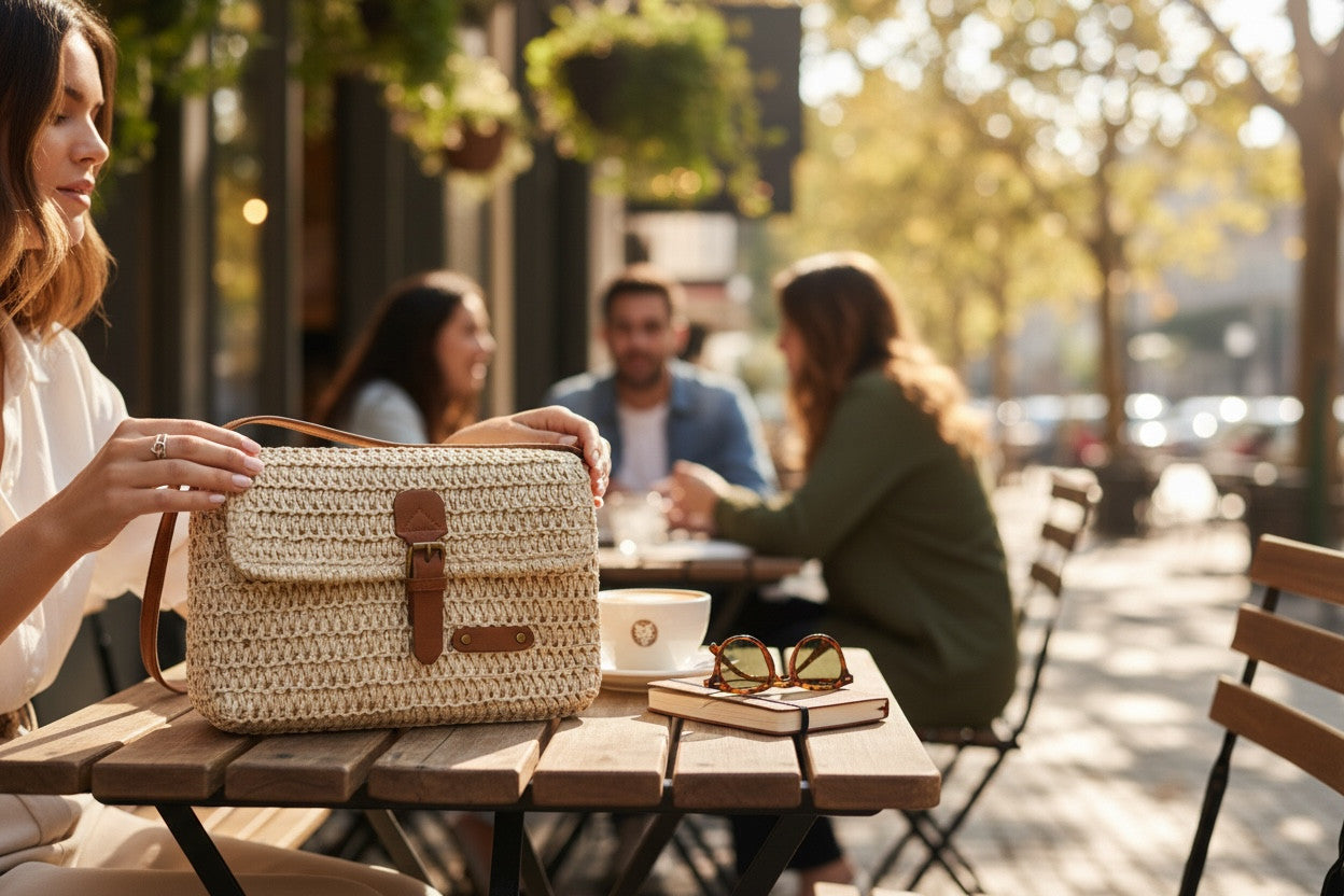 Bergverliebt®  Vintage Umhängestasche "Marie" beige