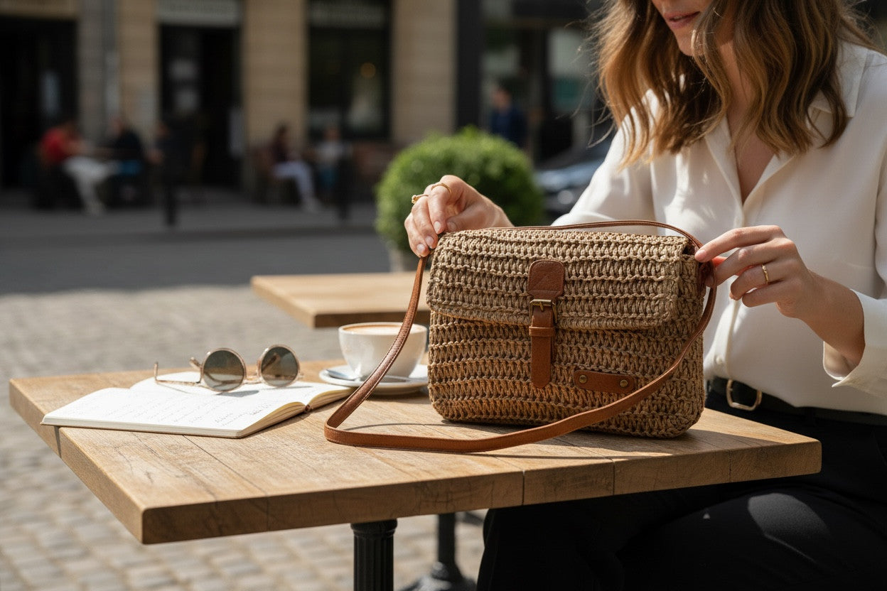 Bergverliebt®  Vintage Umhängestasche "Marie" braun