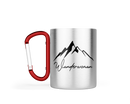 Bergverliebt® Edelstahl-Tasse Karabiner TREK "Wanderwoman" 10 oz