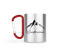 Bergverliebt® Edelstahl-Tasse Karabiner TREK "Wanderwoman" 10 oz