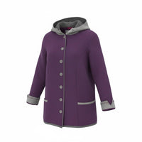 Litzlfelder Strickmantel "Theresia" lila/grau