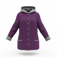 Litzlfelder Strickmantel "Theresia" lila/grau