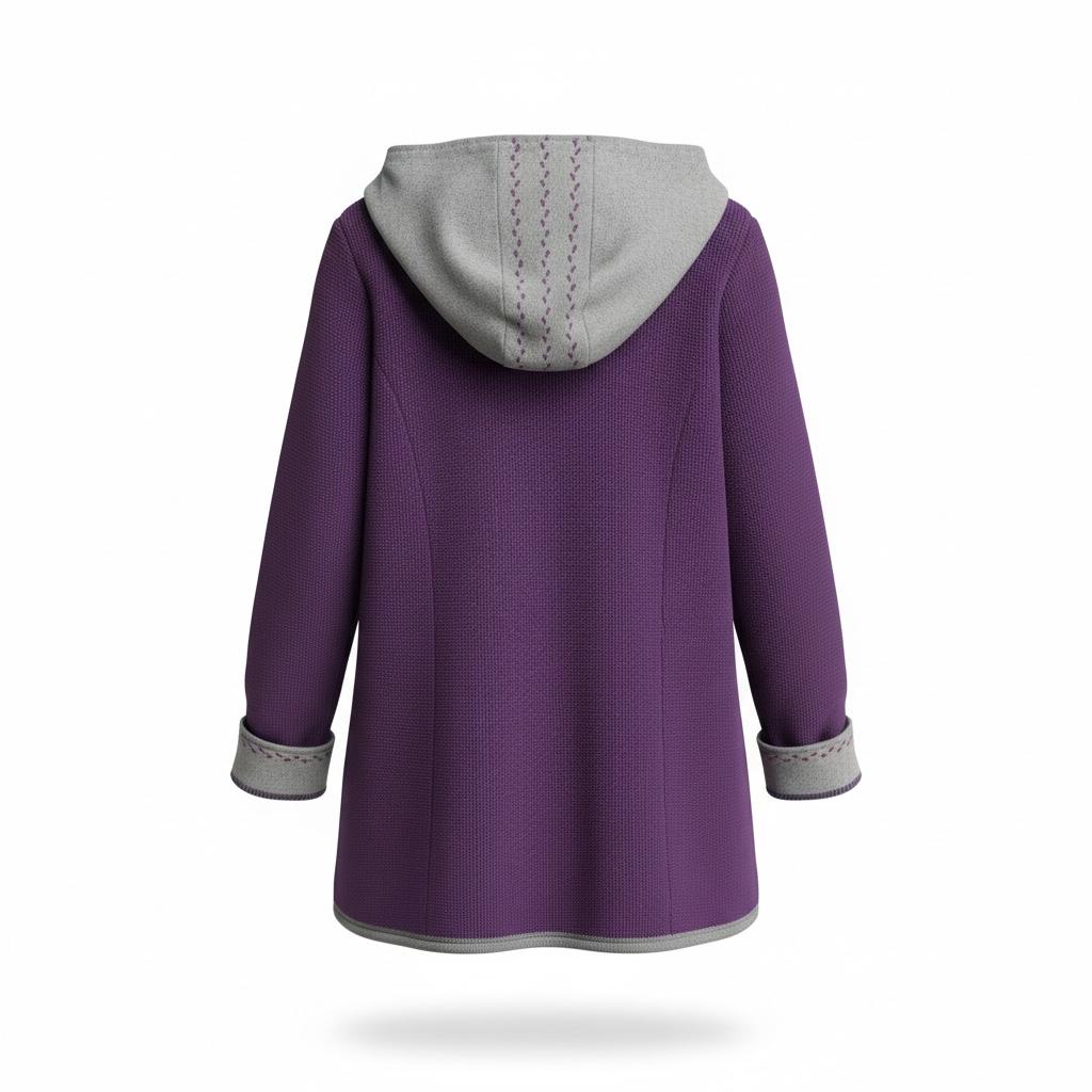Litzlfelder Strickmantel "Theresia" lila/grau