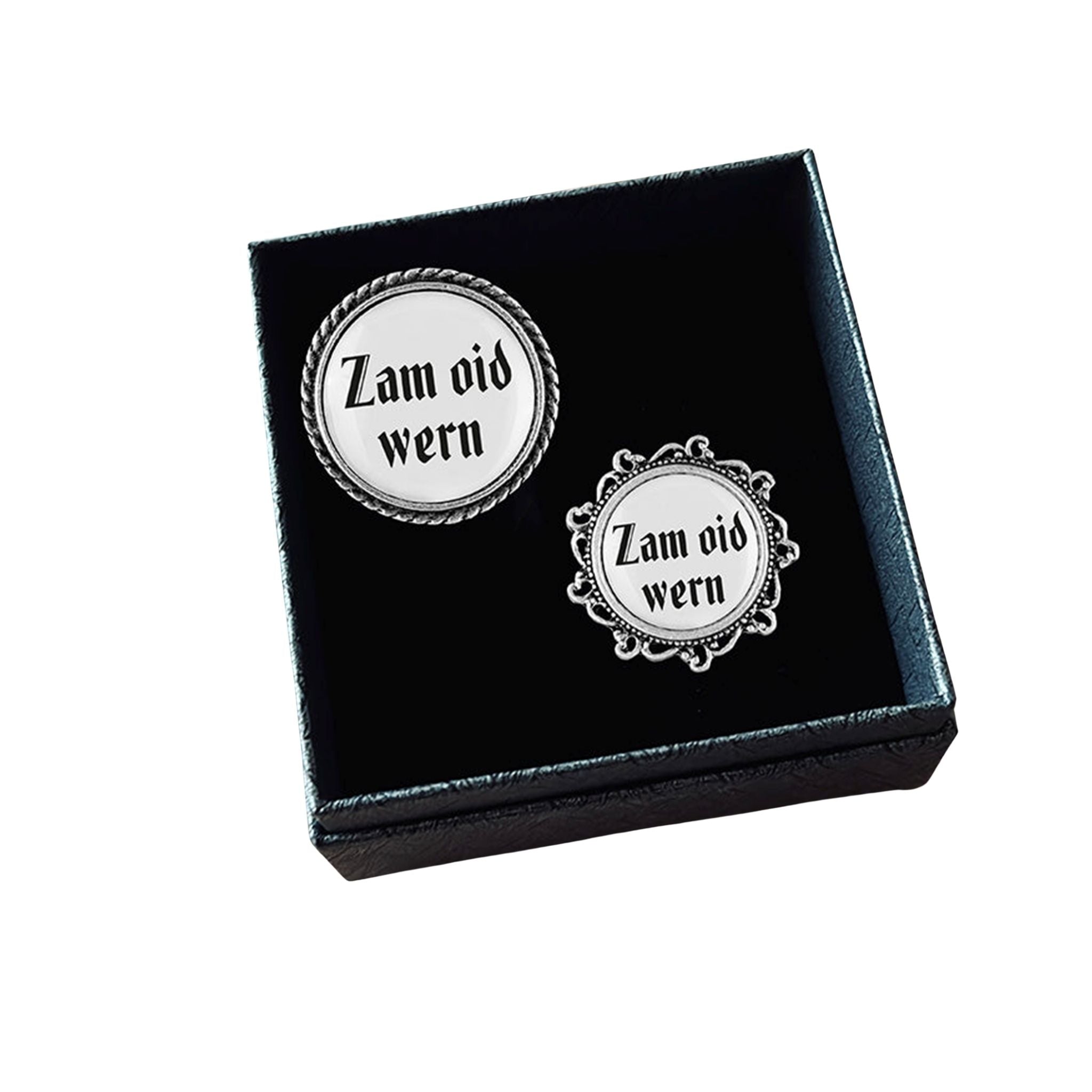 Gaudiknopf "Zam oid wern" Doppelpack