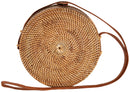 "Hoamatkorb" Runde, hangefertigte Rattan-Umhängetasche