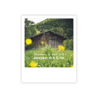 Photo-Postkarte "dahoam is koa ort, dahoam is a gfui hütte"