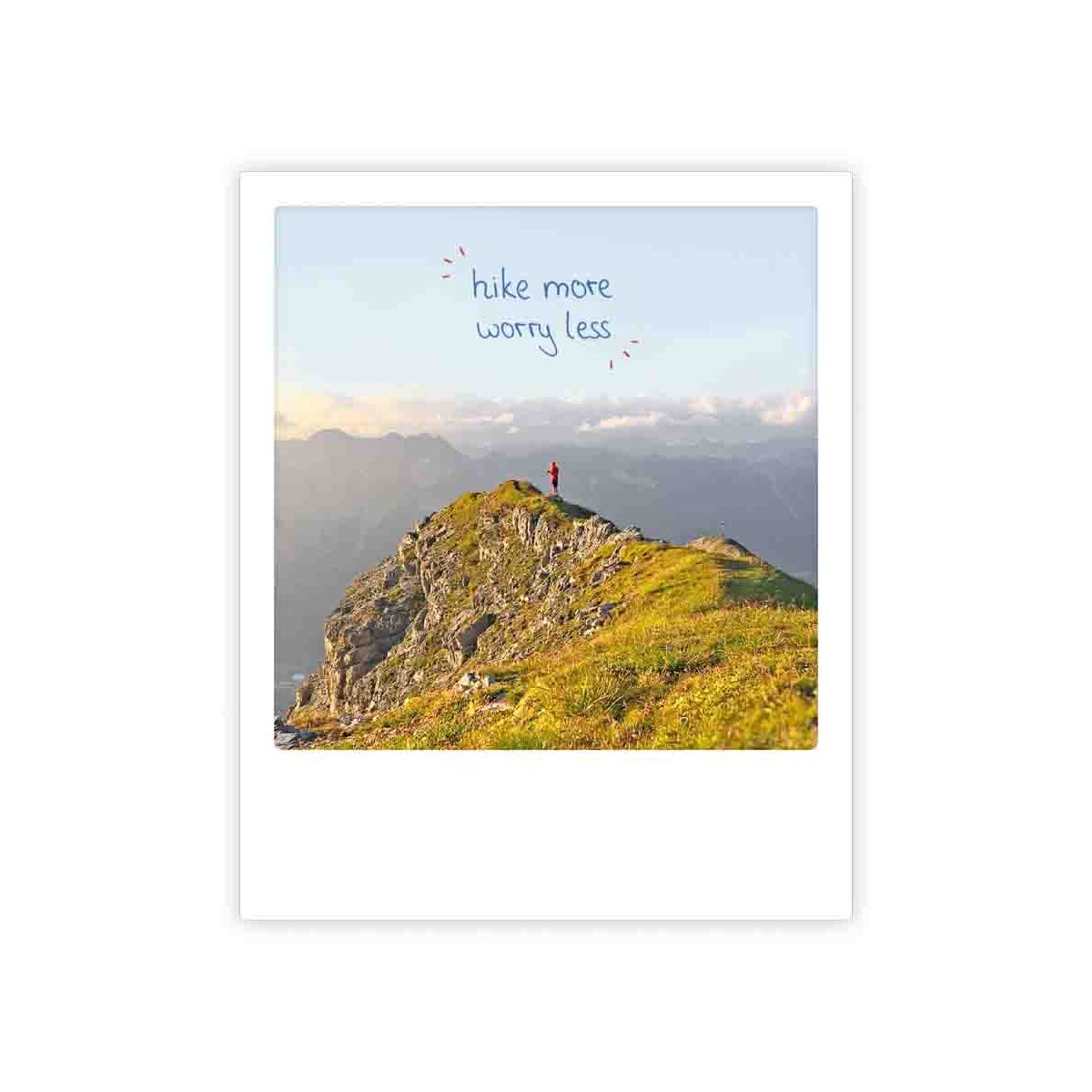Photo-Postkarte "hike more worry less"