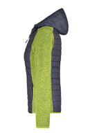 Bergverliebt® Buam-Jacke Materialmix kiwi-melange/anthracite-melange